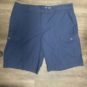 IZOD SALTWATER MENS CARGO COTTON Casual SHORTS Stretch SIZE 40 Inseam 10.6 Blue